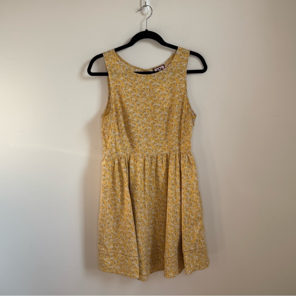 Juicy Couture Silk Blend Yellow Floral Sleeveless Dress Size US 10